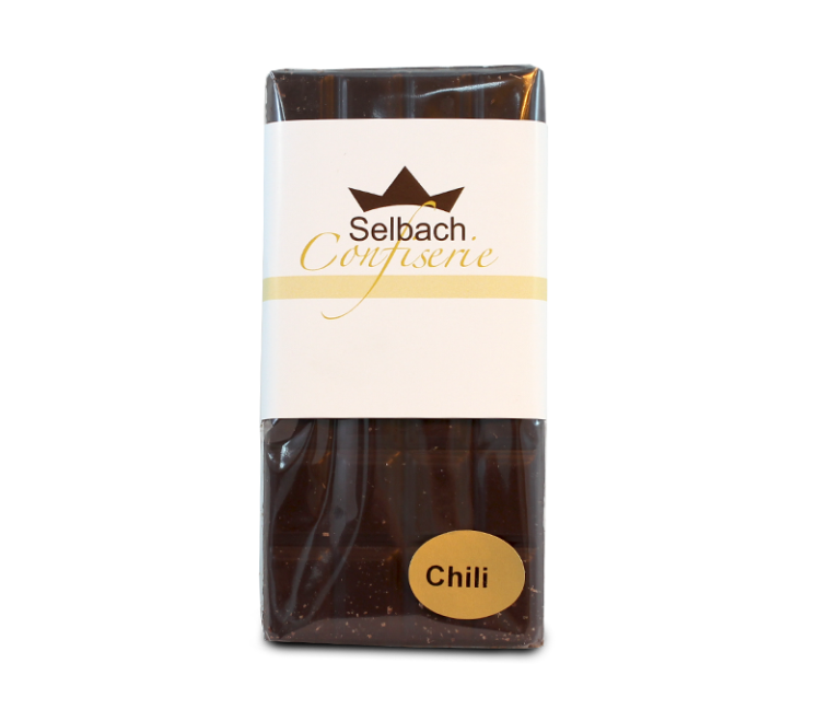 Edle Zartbitterschokolade mit Chili – Confiserie Selbach