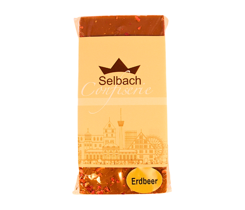 Edle Vollmilchschokolade mit Erdbeerstückchen – Bild 2